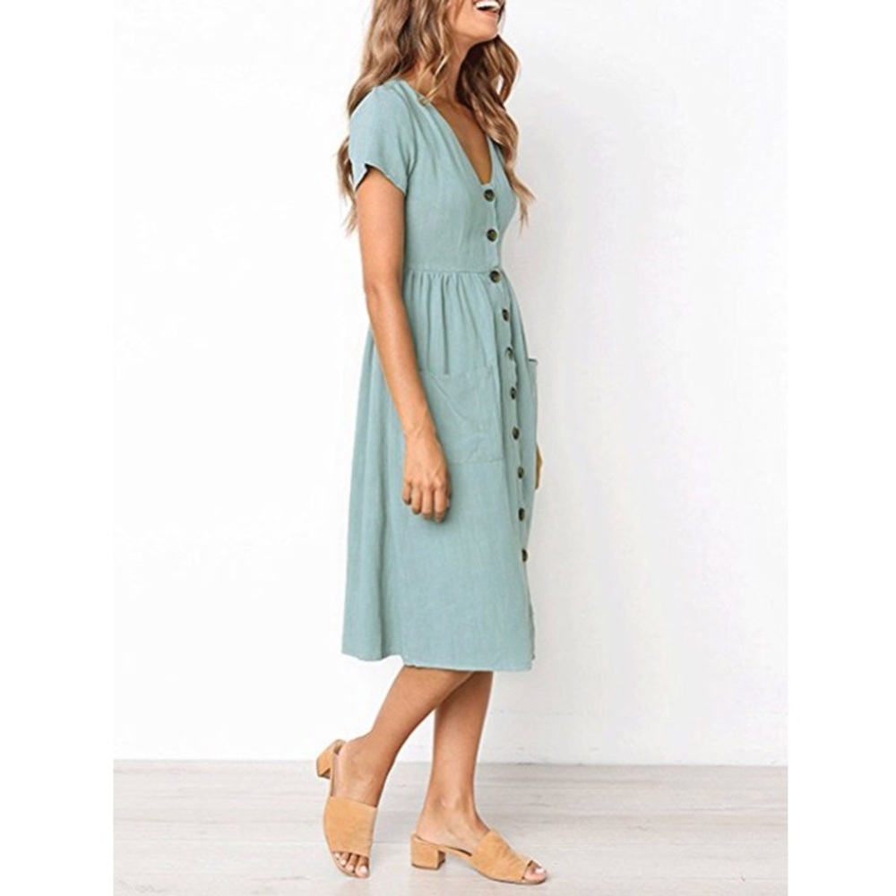 👗BELLE Button Down Summer Dress👗 - Picture 4 of 5